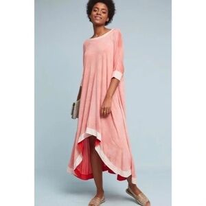 Anthropologie LILKA Feteworthy Knit Dress High Low Hemline Pink Medium Large